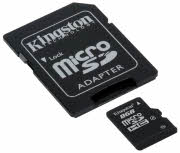 KINGSTON Memory Card MicroSD SDC4/8GB, Class 4, SD Adapter